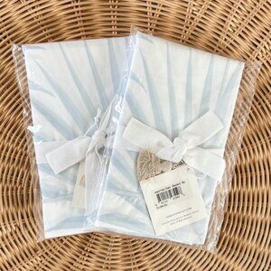 NEW Serena & Lily Island Palm Percale Standard Pillow Shams (Set of 2)-Sky Blue